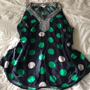 Crown & Ivy polka dot tank with stripes